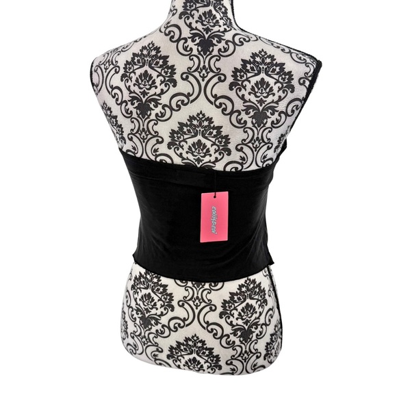 Edikted Black Twist Front Strapless Tube Top Small NWT Y2K Clubwear Streetwear - Picture 6 of 12